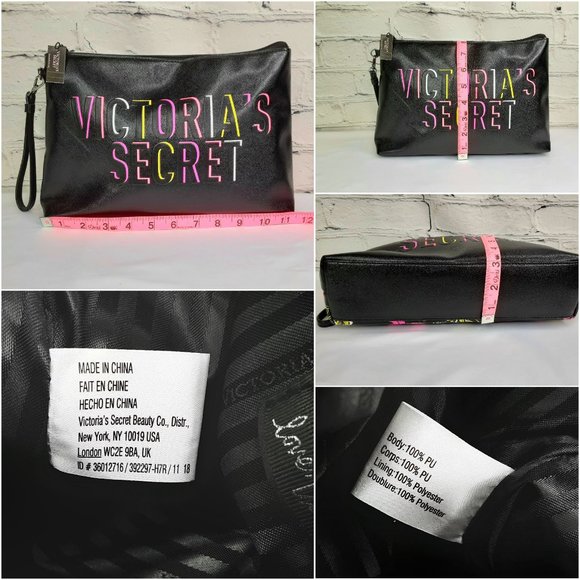 'VICTORIA'S SECRET' 'WILDFLOWER' LOGO TOP~ZIP TRAVEL/COSMETIC WRISTLET BAG - Picture 14 of 16
